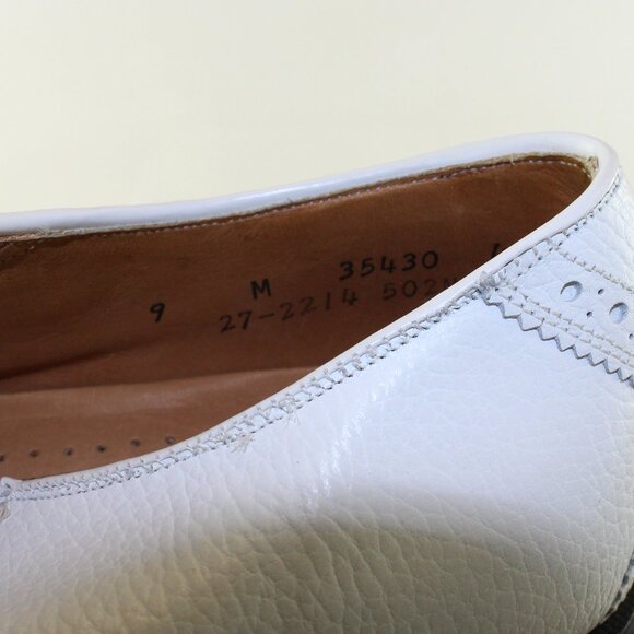 New Johnston Murphy White Leather Oxford Golf Shoes (9 US) main image 4